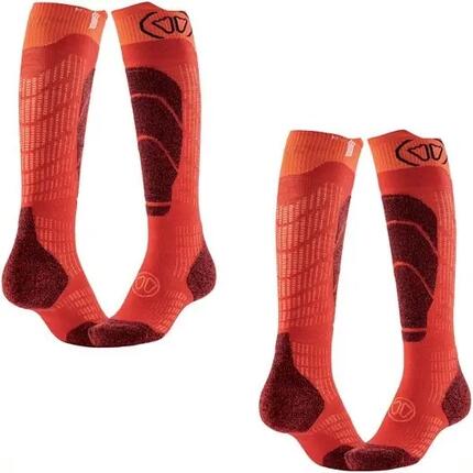 Chaussettes ski Ski Merino Junior enfant laine mérinos orange 27/30