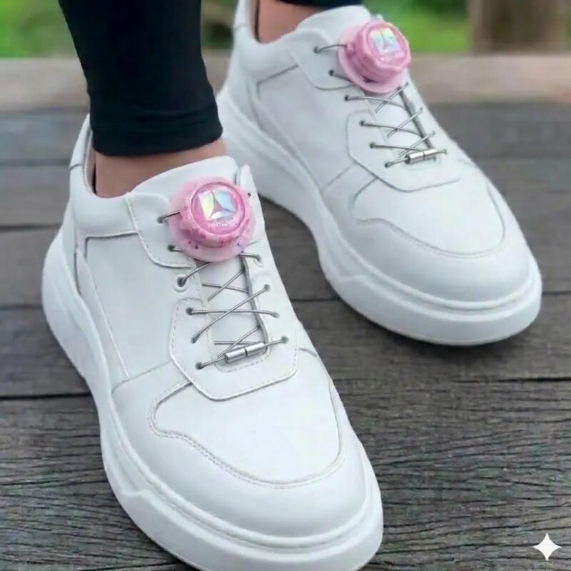Otomatik Sıkma Sistemli Hızlı Kilitli Spor Ayakkabı Bağcığı - Pembe
