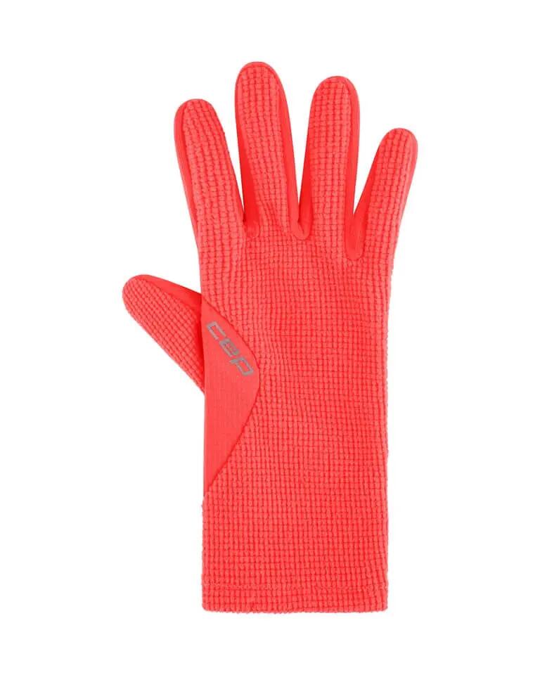 Mănuși alergare termice CEP Core Run Thermal Gloves 2.0 - coral neon | touchscr… 4/4