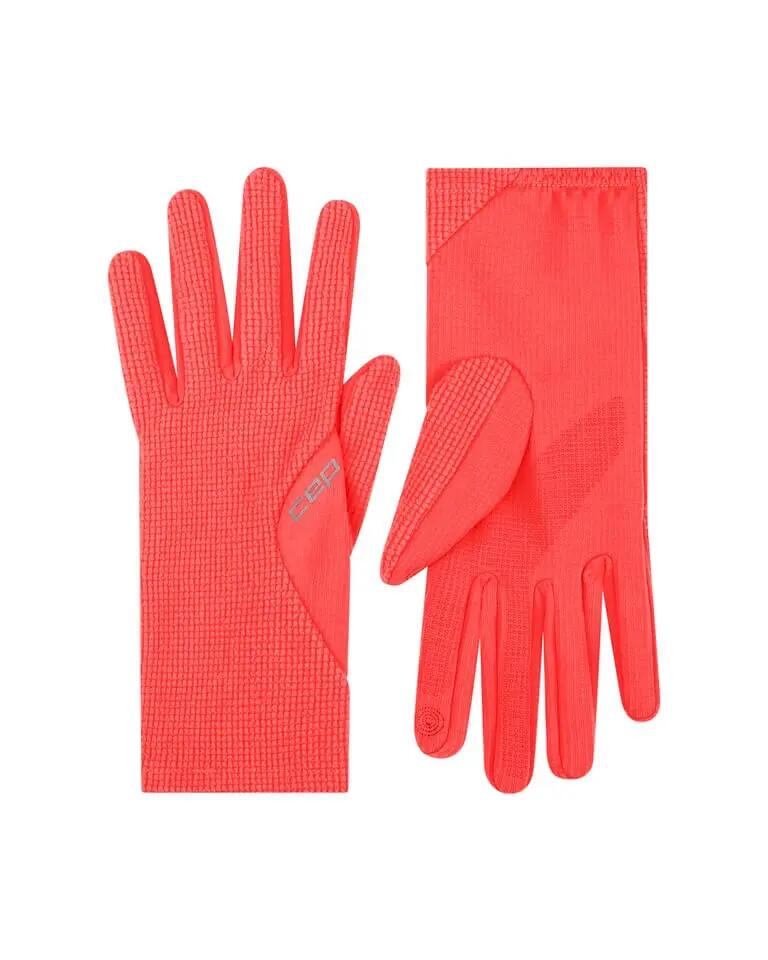 Mănuși alergare termice CEP Core Run Thermal Gloves 2.0 - coral neon | touchscr… 2/4