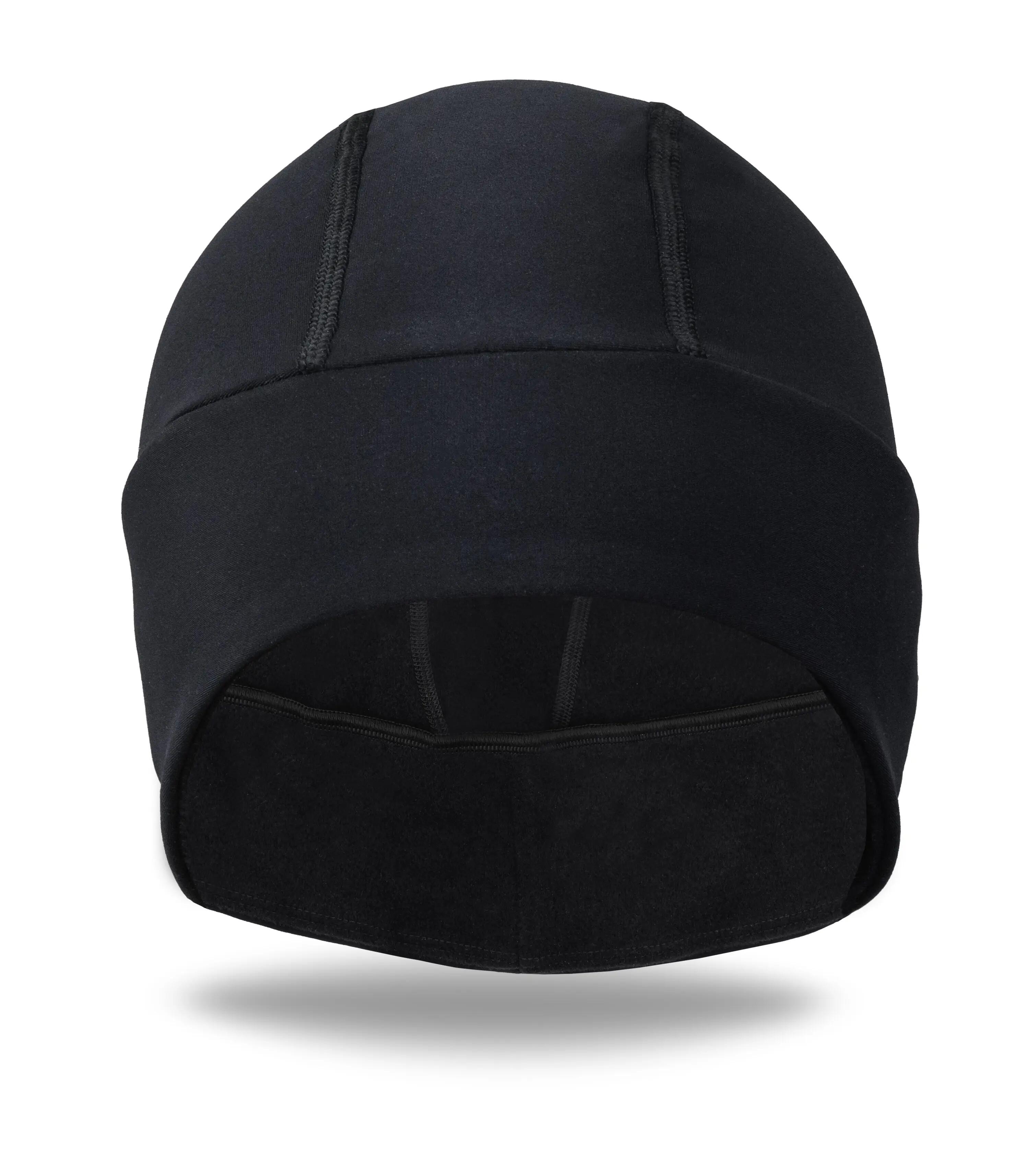 Ocieplana Lekka Czapka Kolarska pod Kask LUXA Core Black (jesień / wiosna) 2/3