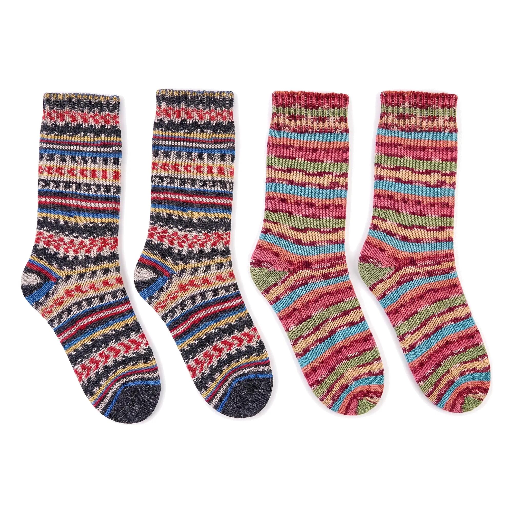 Damen Herren Winterwandern Wollsocken wie handgestrickt, 70 % Wolle, 2 Paar 2/6