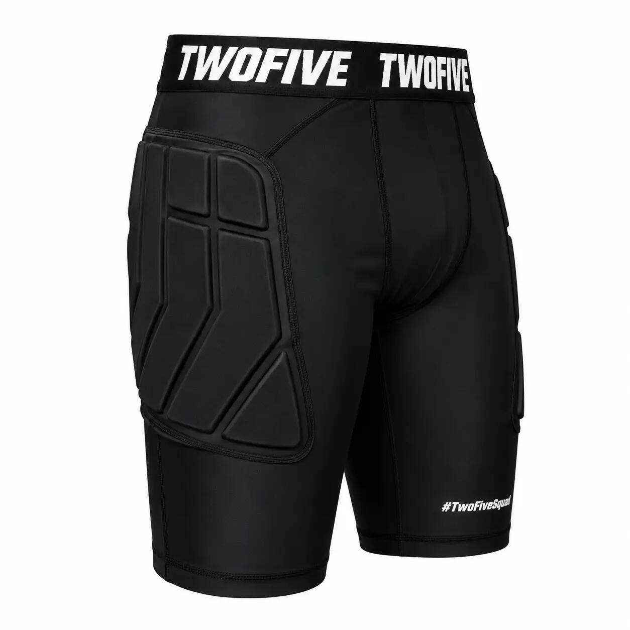 Short de compression rembourré de football enfant/adulte unisexe noir 2/6