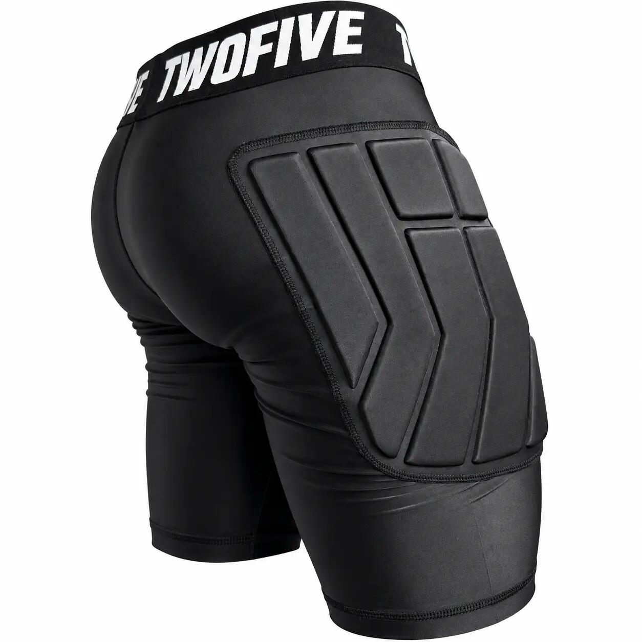 Short de compression rembourré de football enfant/adulte unisexe noir 4/6