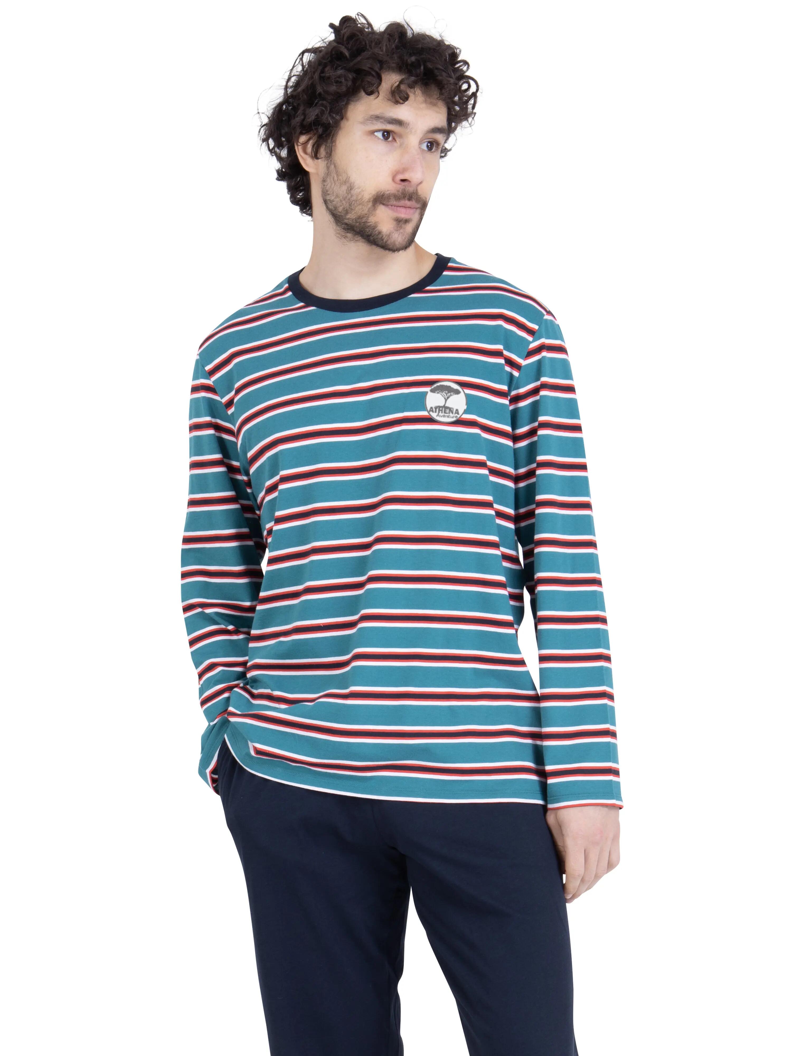 Pyjama long homme Rayures Aventure 1/6
