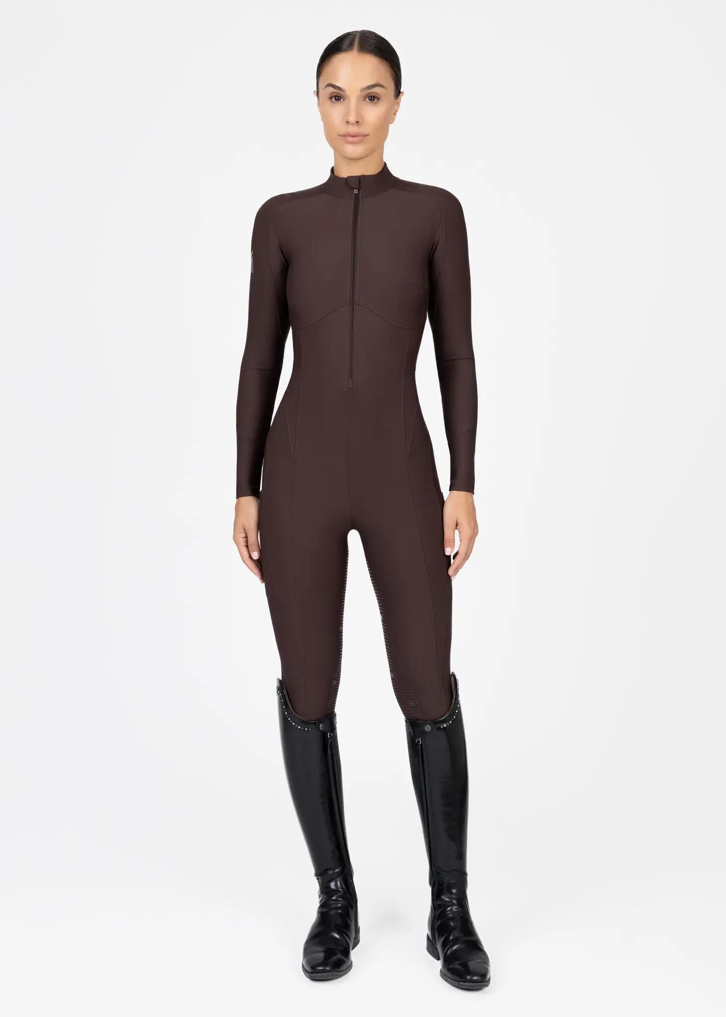 Mono Mujer Equitación Maximilian Femme Full Grip Chocolate 8/9
