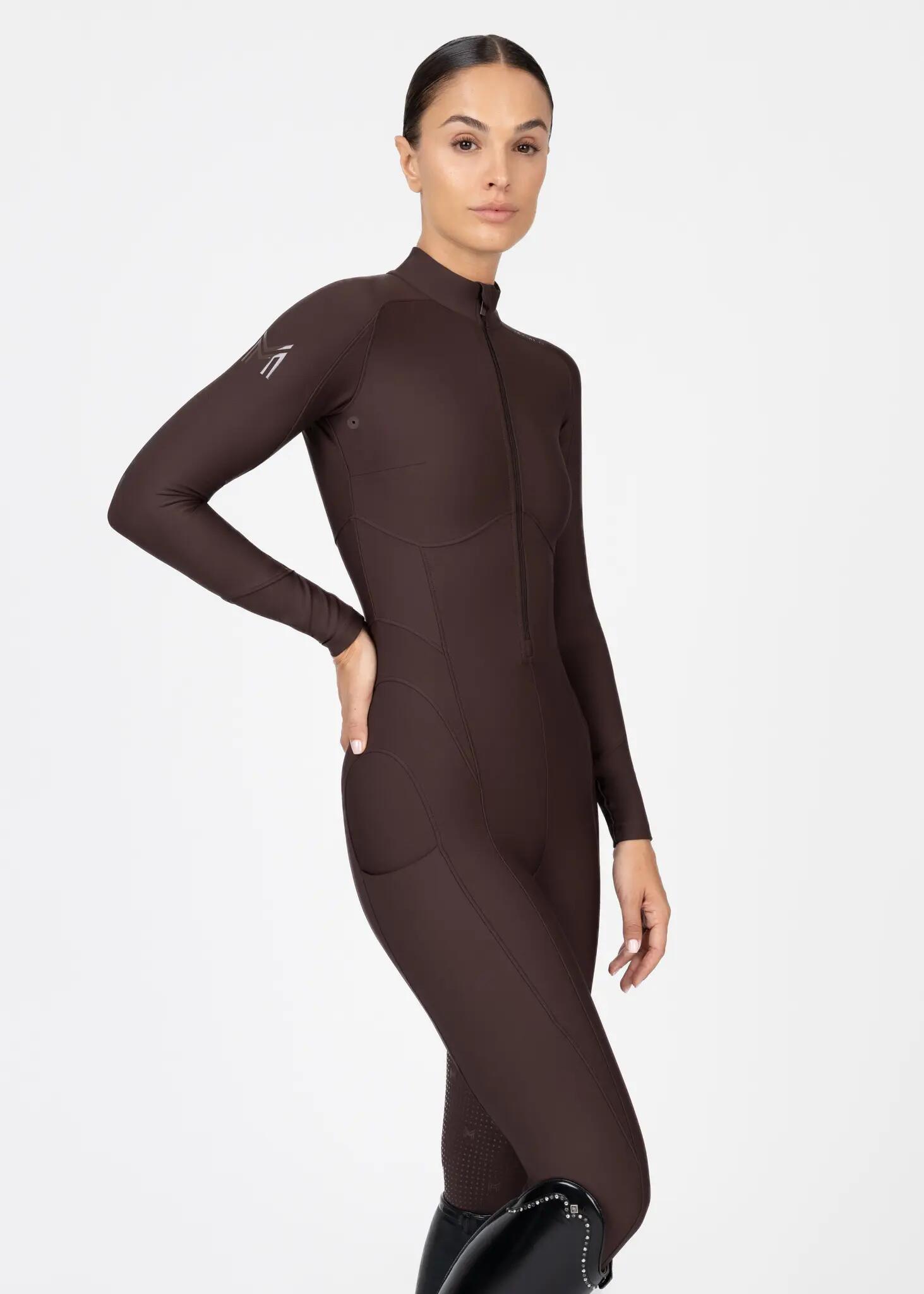 Mono Mujer Equitación Maximilian Femme Full Grip Chocolate 4/9