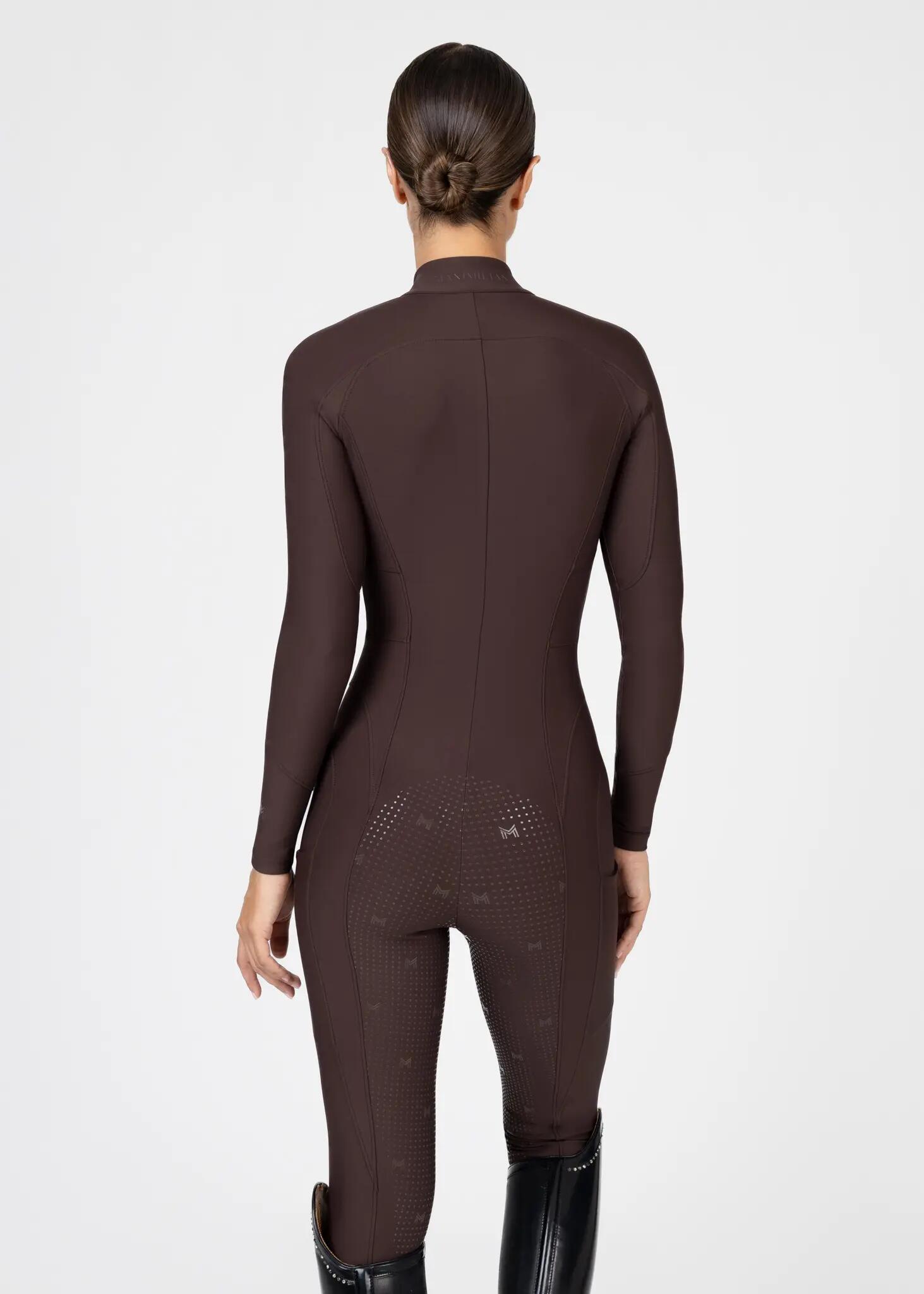 Mono Mujer Equitación Maximilian Femme Full Grip Chocolate 3/9