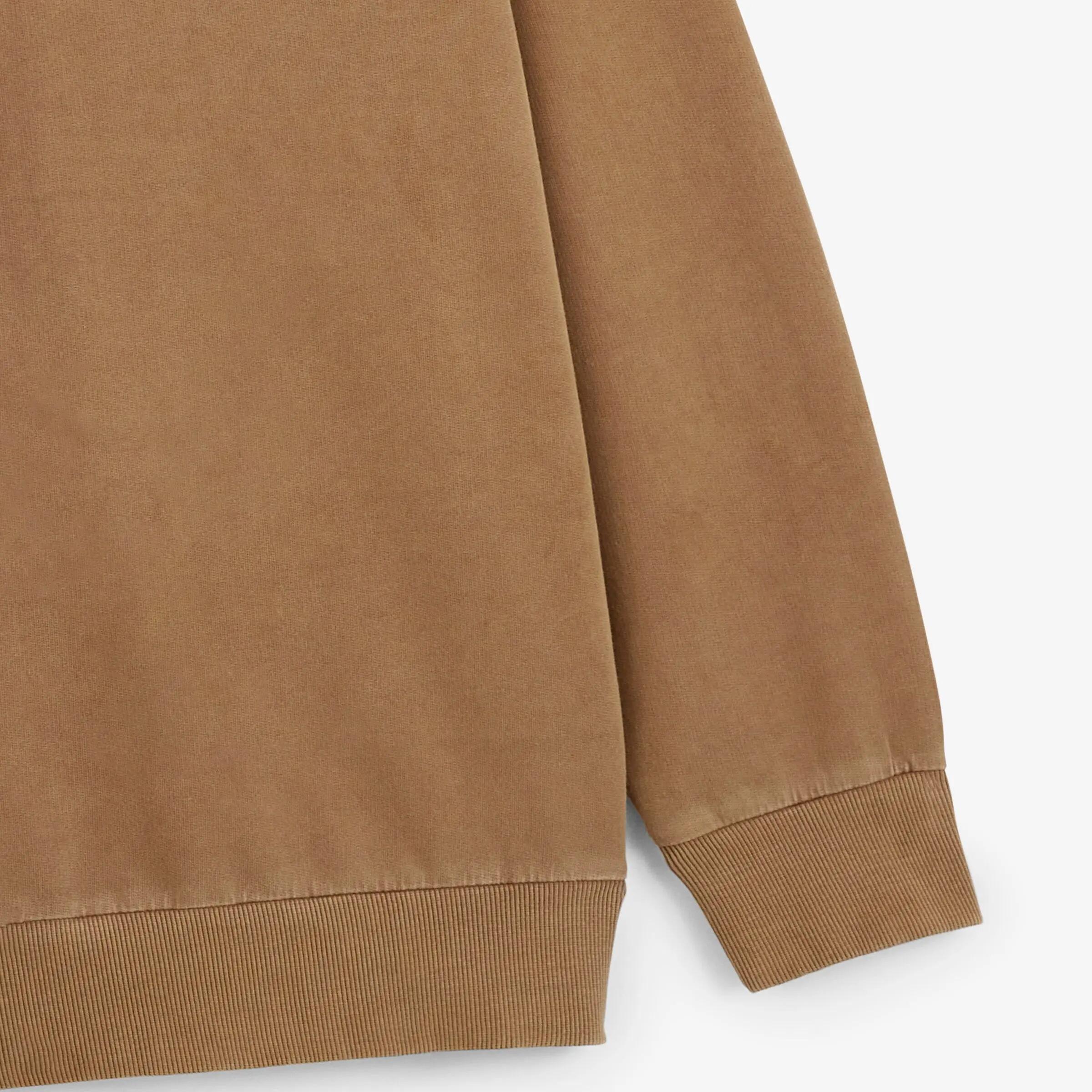 Sweat à capuche en coton molleton marron caramel broderie Pilote SBPLAY 5/6