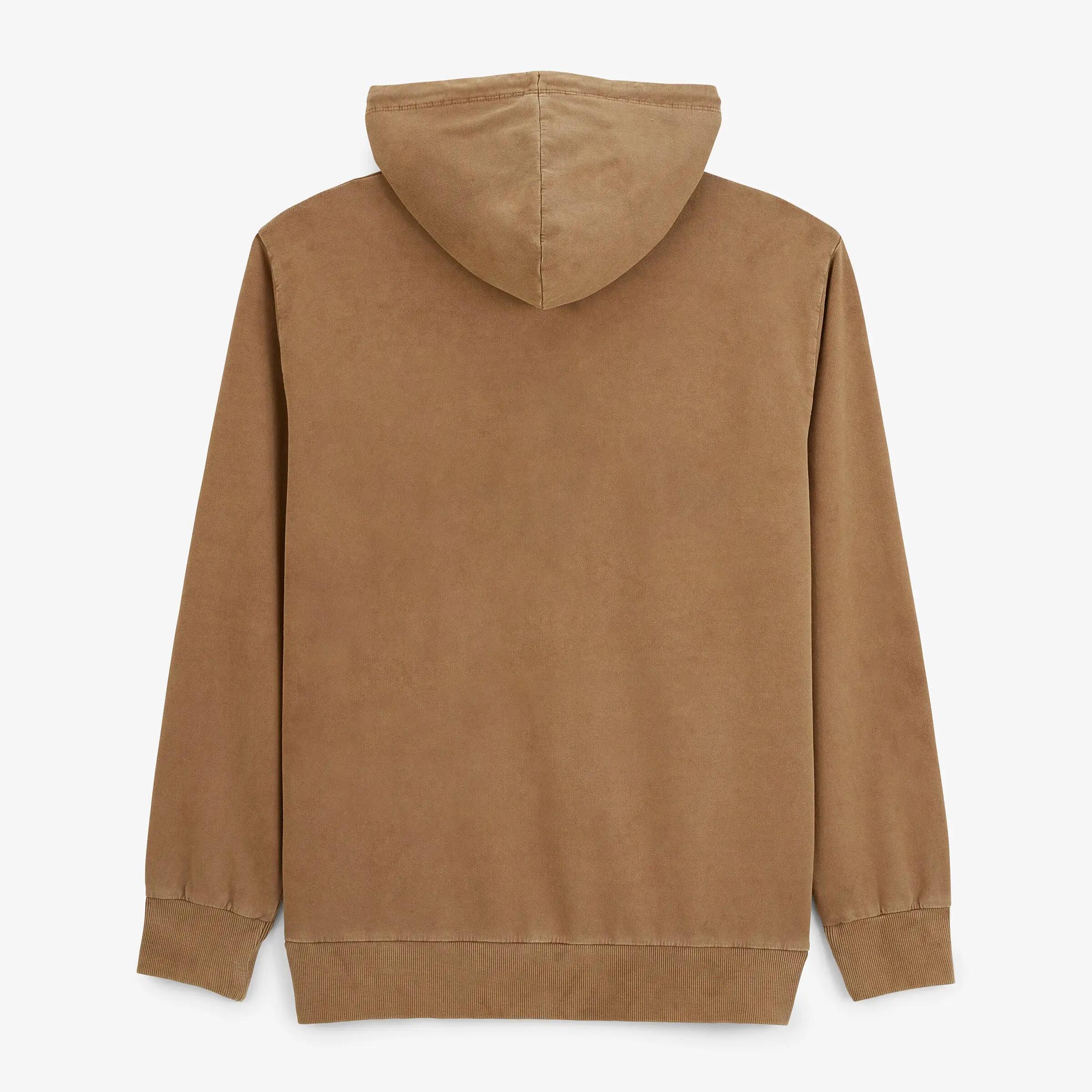 Sweat à capuche en coton molleton marron caramel broderie Pilote SBPLAY 3/6
