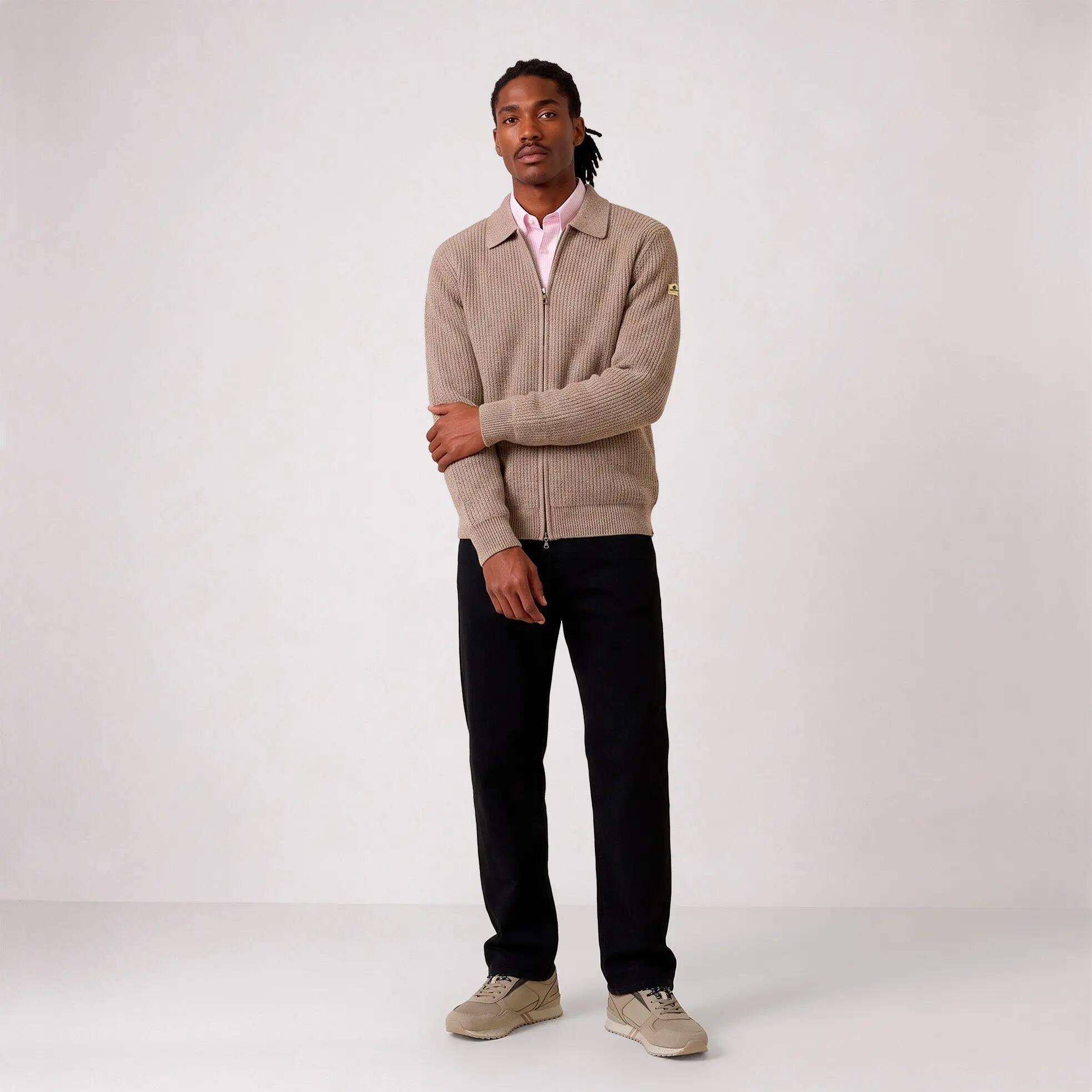 Gilet zippé jacquard beige chiné Mayron SBPLAY 6/6