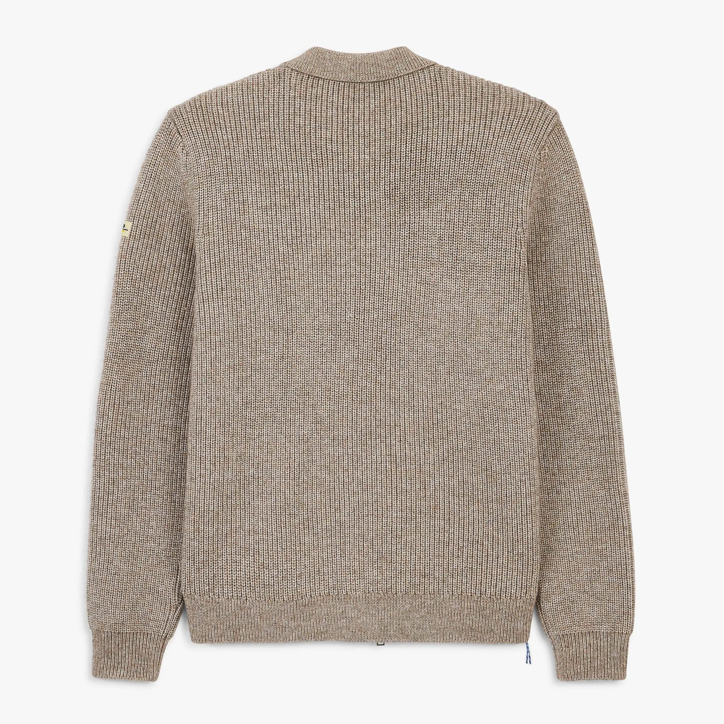 Gilet zippé jacquard beige chiné Mayron SBPLAY 3/6