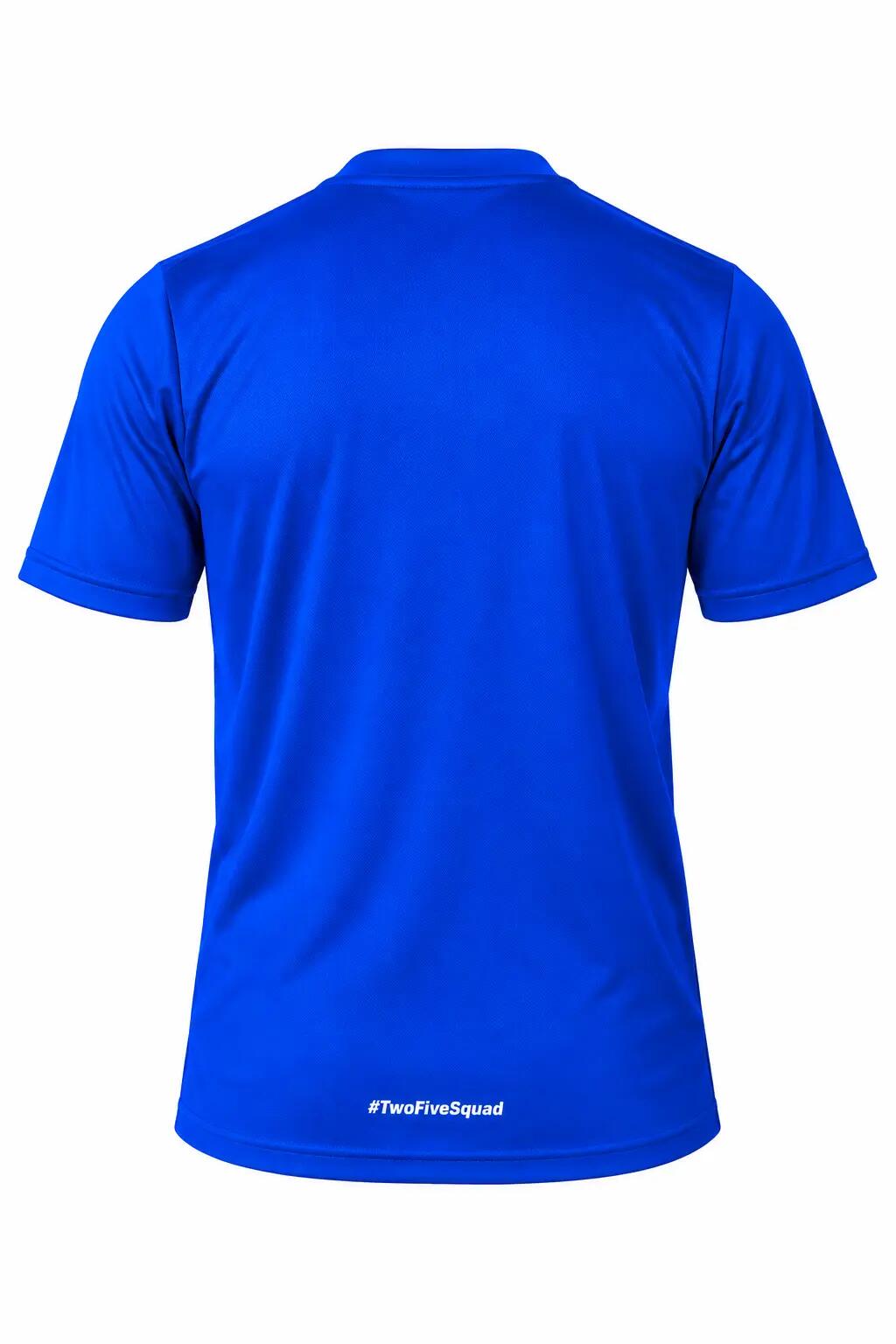 T-shirt de sport manches courtes respirant unisexe bleu 3/5