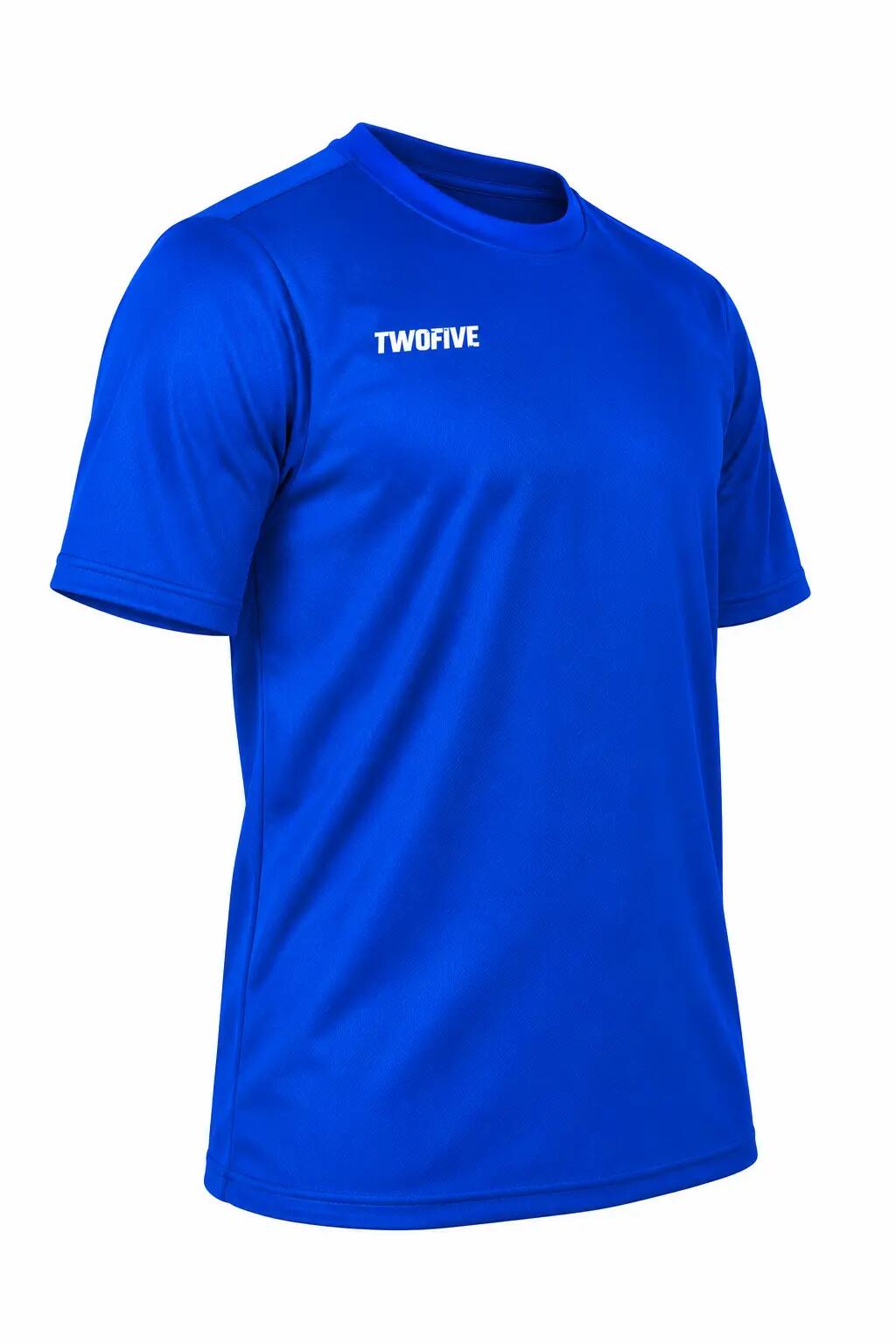 T-shirt de sport manches courtes respirant unisexe bleu 2/5