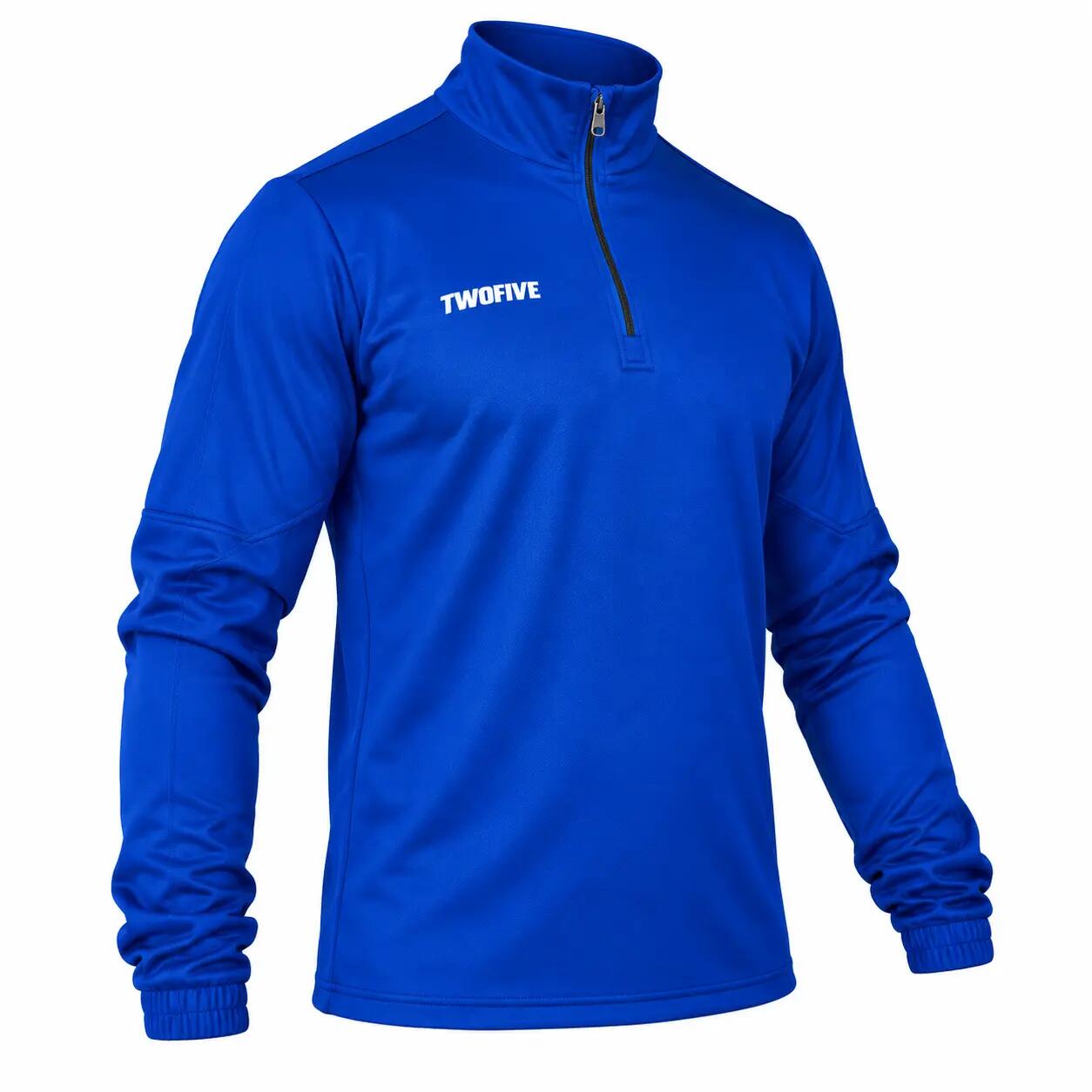 Sportsweater met halve rits unisex blauw 2/6