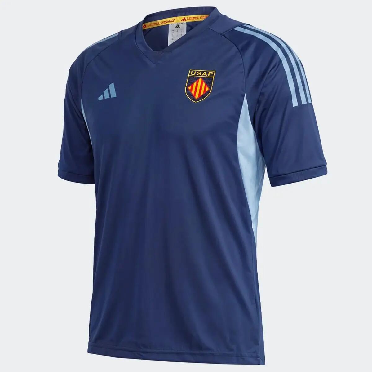 Usa Perpignan Adidas Junior Trainings-t-shirt Marineblauw 2026/2027 2/2