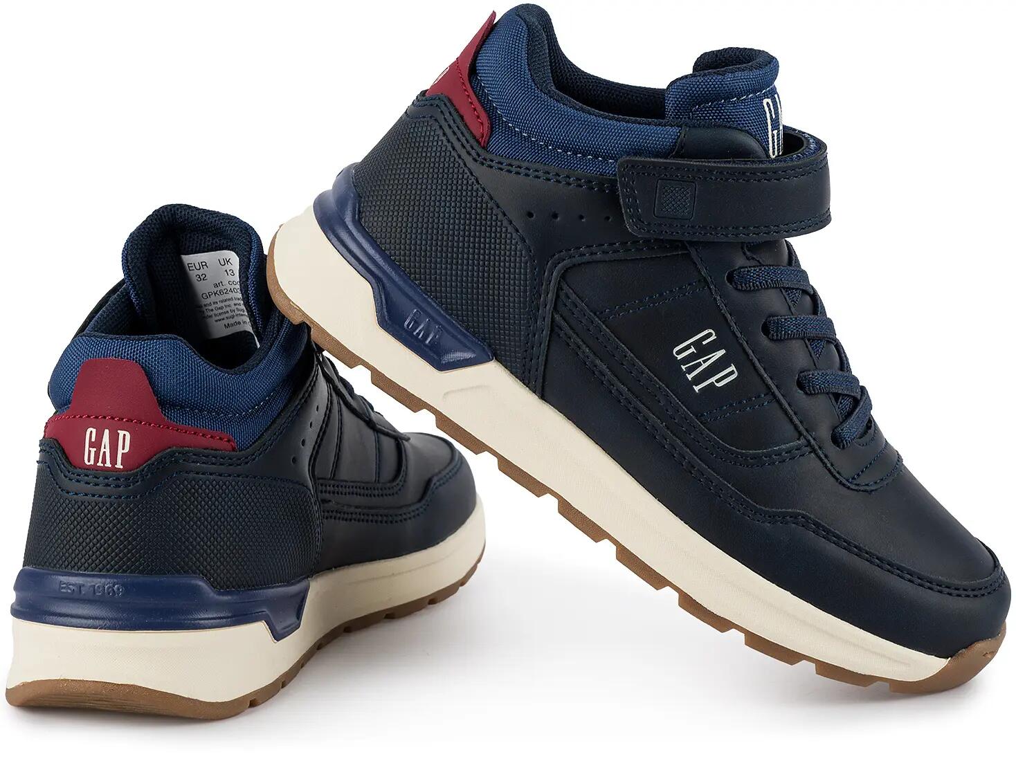 Dziecięce buty sneakersy sportowe wysokie chłopięce granatowe dla chłopca na rze 9/12