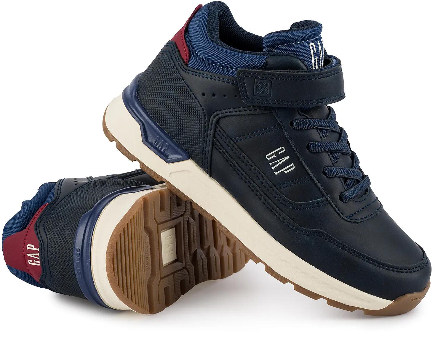 Dziecięce buty sneakersy sportowe wysokie chłopięce granatowe dla chłopca na rze 8/12