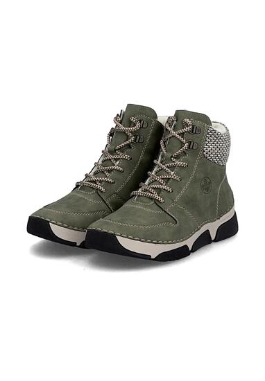 Rieker Damen Schnürstiefel warm gefüttert Stiefelette 45955-54 Green