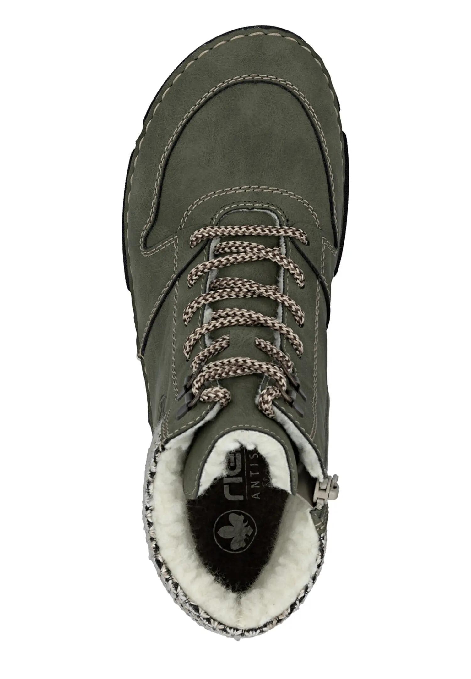 Rieker Damen Schnürstiefel warm gefüttert Stiefelette 45955-54 Green 2/5