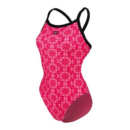 W Arena Floral Swimsuit Challenge Back - pink multi /black