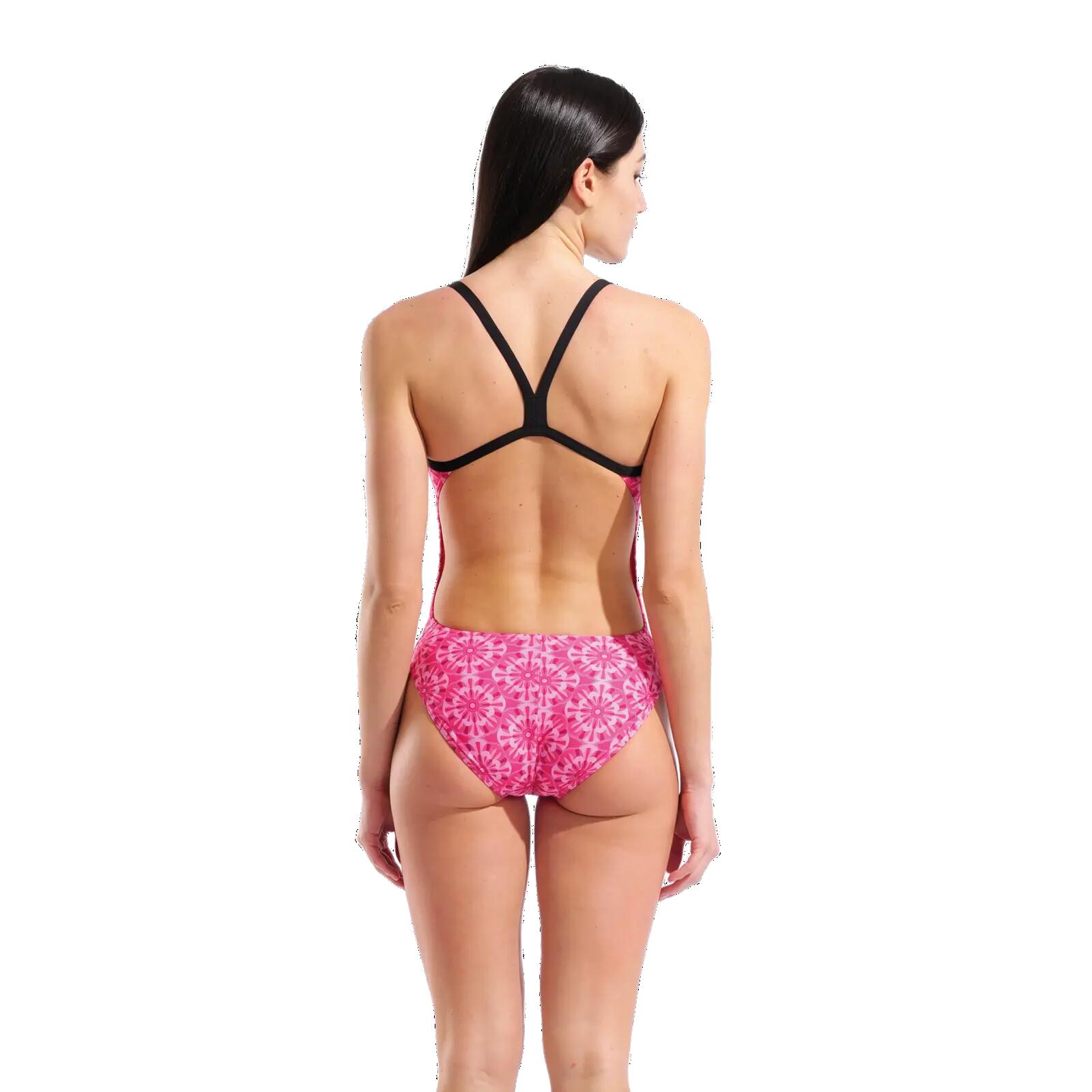 W Arena Floral Swimsuit Challenge Back - pink multi /black 6/7