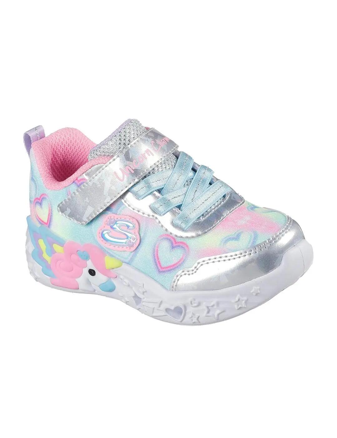 Scarpe da ginnastica per bambina Skechers Unicorn charmer Grigie. 3/5