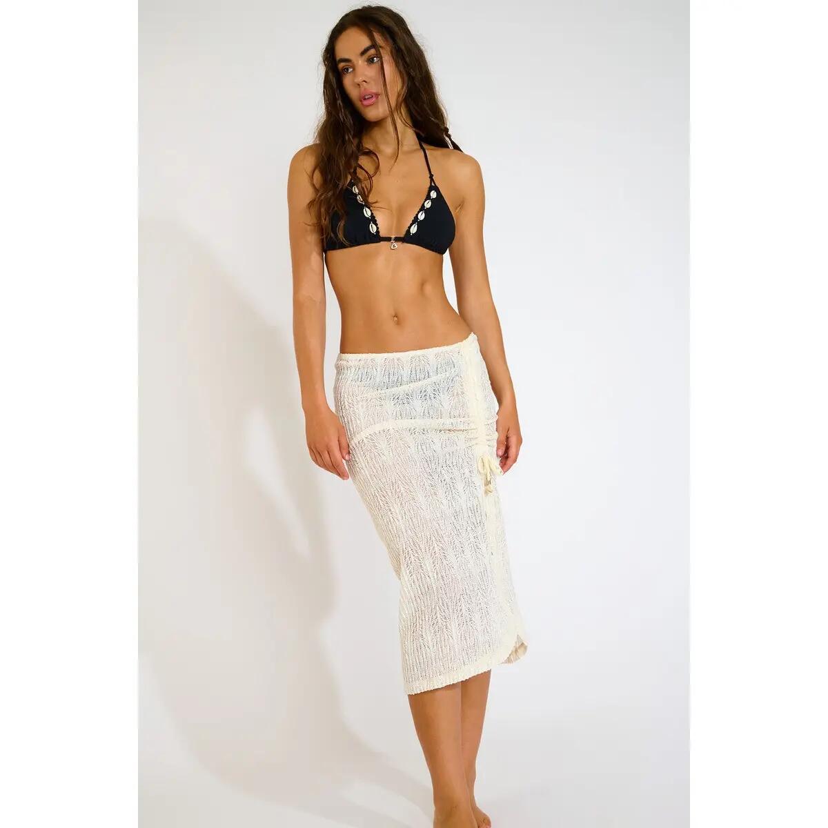 Maillot natation femme - sans bretelles - selian - écru 1/1