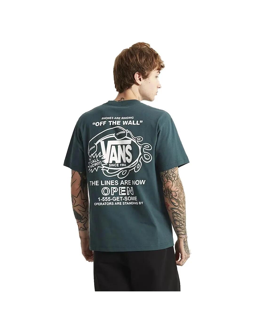 Camiseta para Homem Vans Hot lines Verde. 4/4