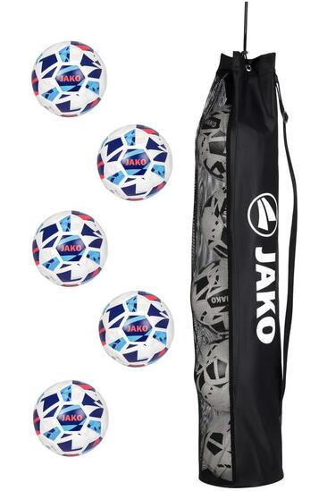 JAKO Unisex Trainingsball Iconic - 5er Set mit Ballnetz