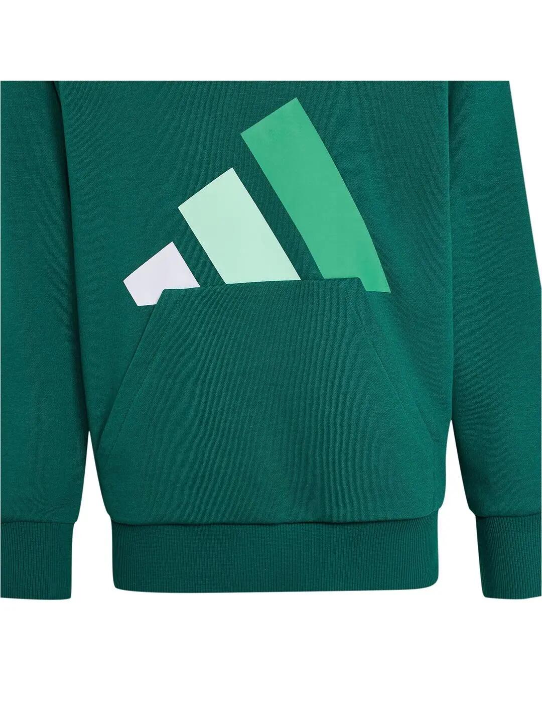 Sweats à capuche en polaire pour enfant Adidas Essentials vert. 4/5