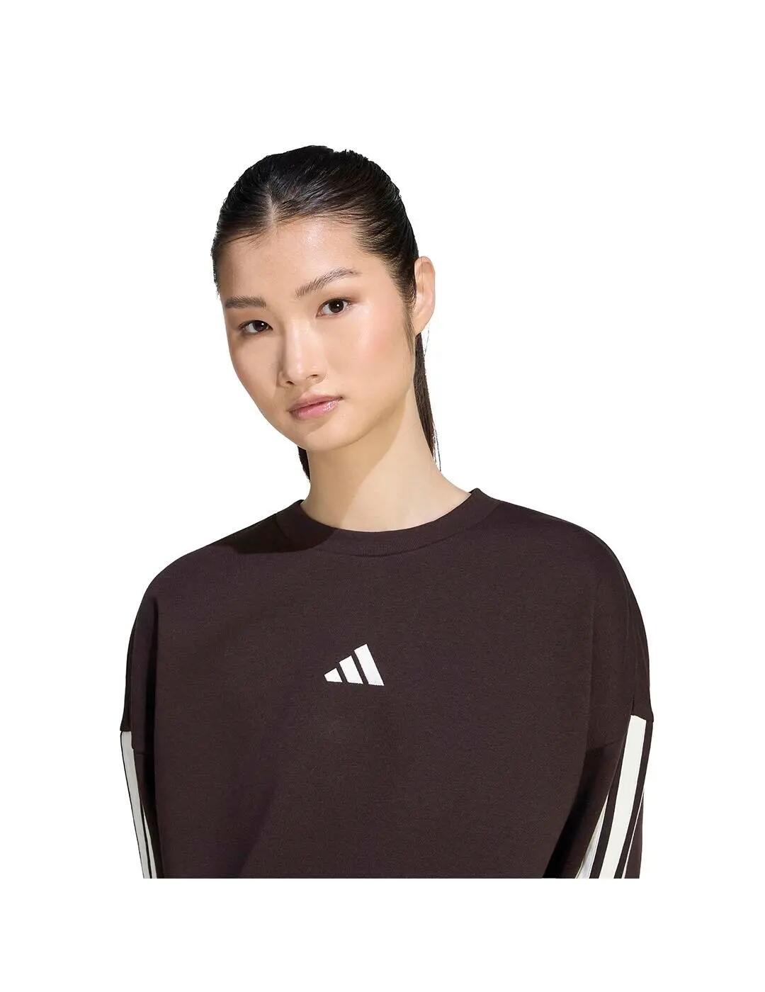 Sweatshirts polaires pour femme Adidas 3s fl Marron. 4/5