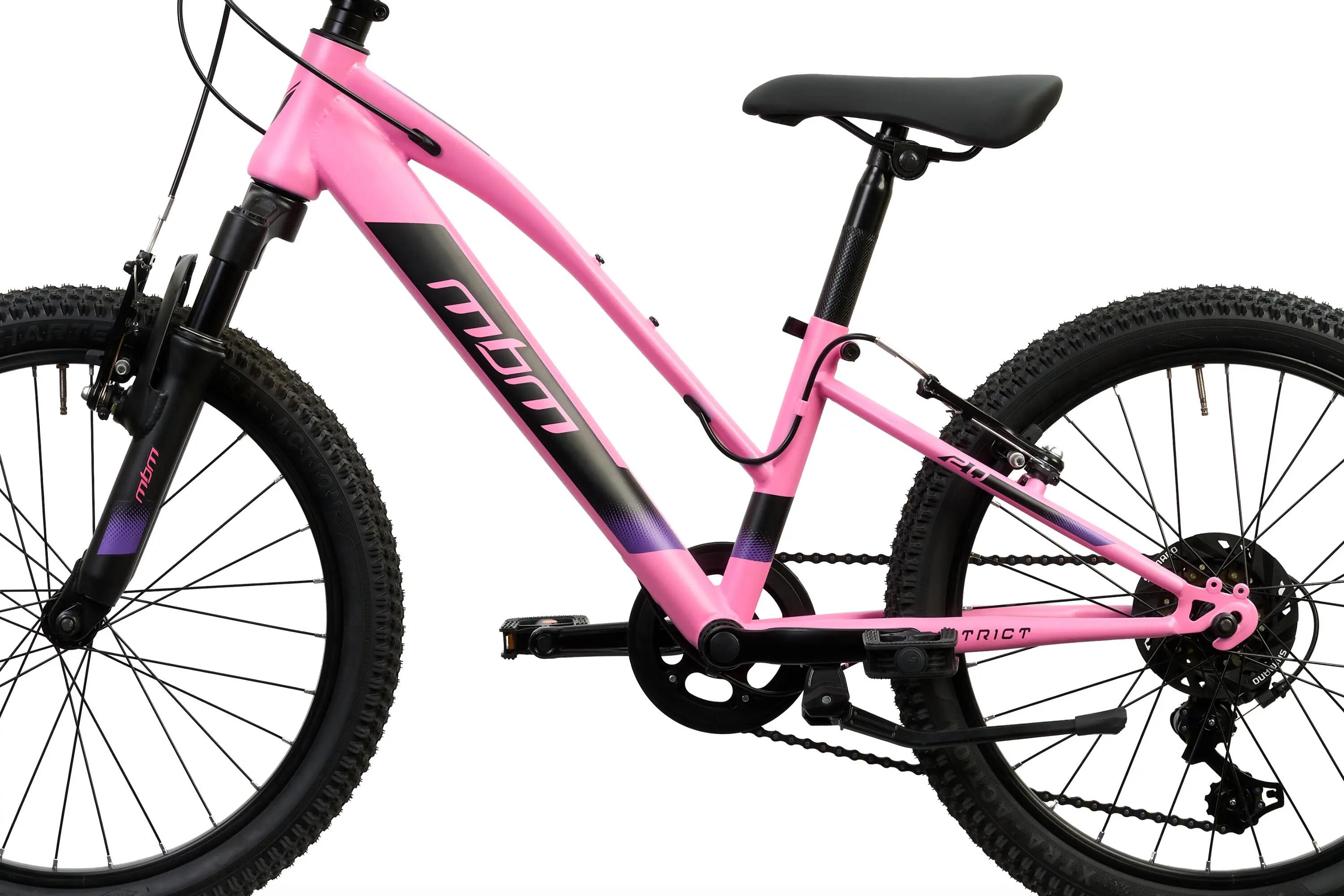 Rower Górski MTB Dziecięcy DISTRICT 20" Amortyzacja 7 biegów Shimano Różowy 3/6