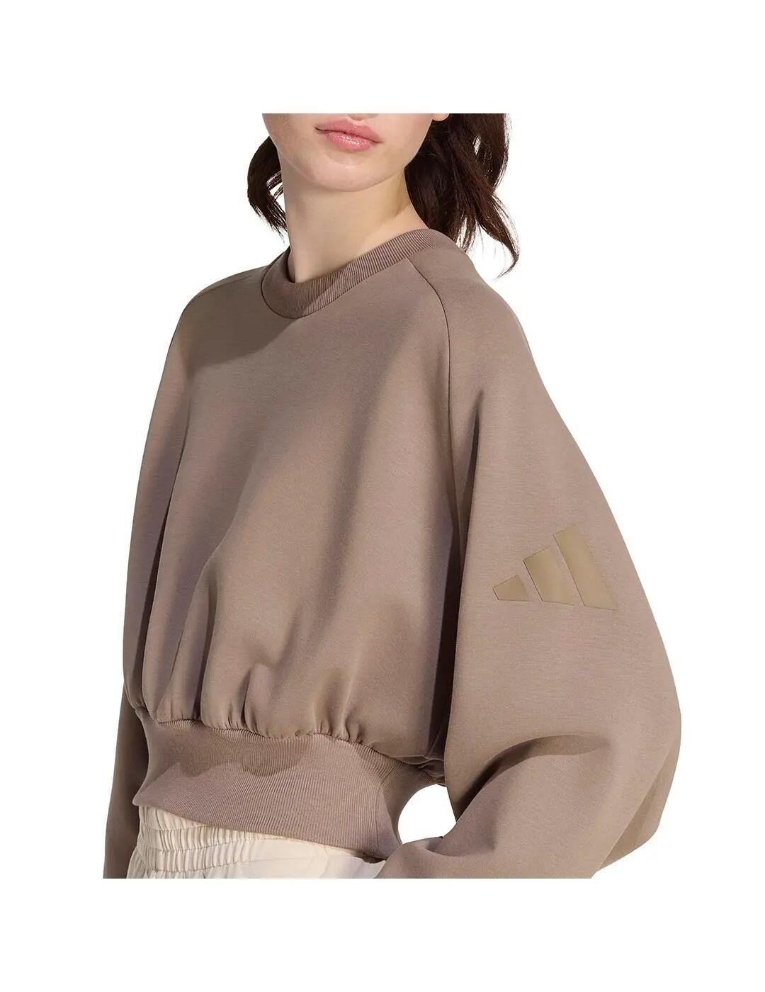 Sweatshirts polaires pour femme Adidas Soft lux Marron. 5/5
