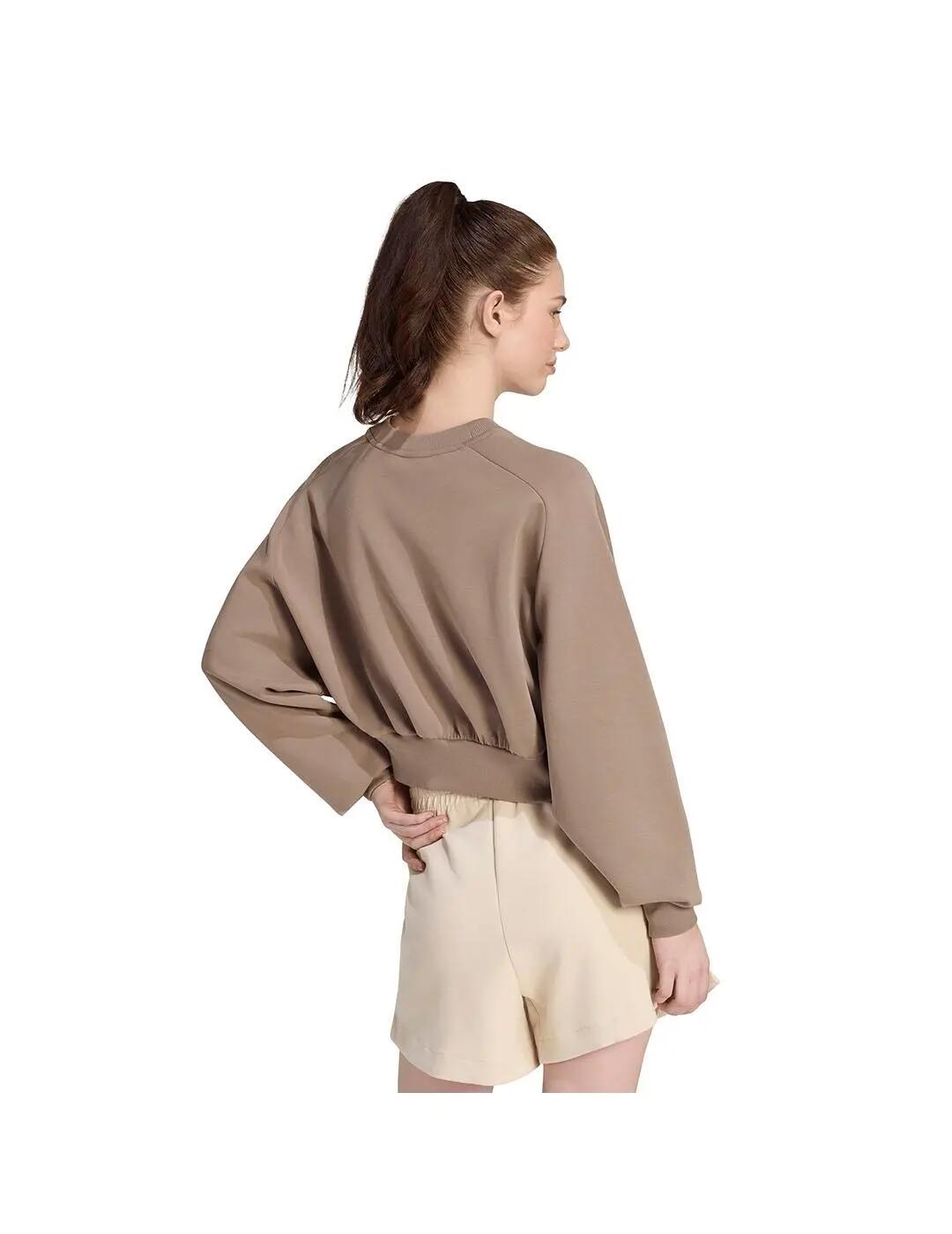 Sweatshirts polaires pour femme Adidas Soft lux Marron. 3/5