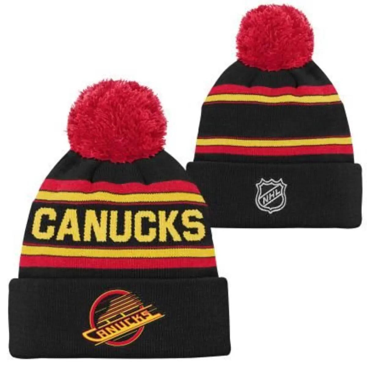 3RD Jersey Jacquard NHL Junior Cuff Pom căciulă de iarnă Vancouver Canucks