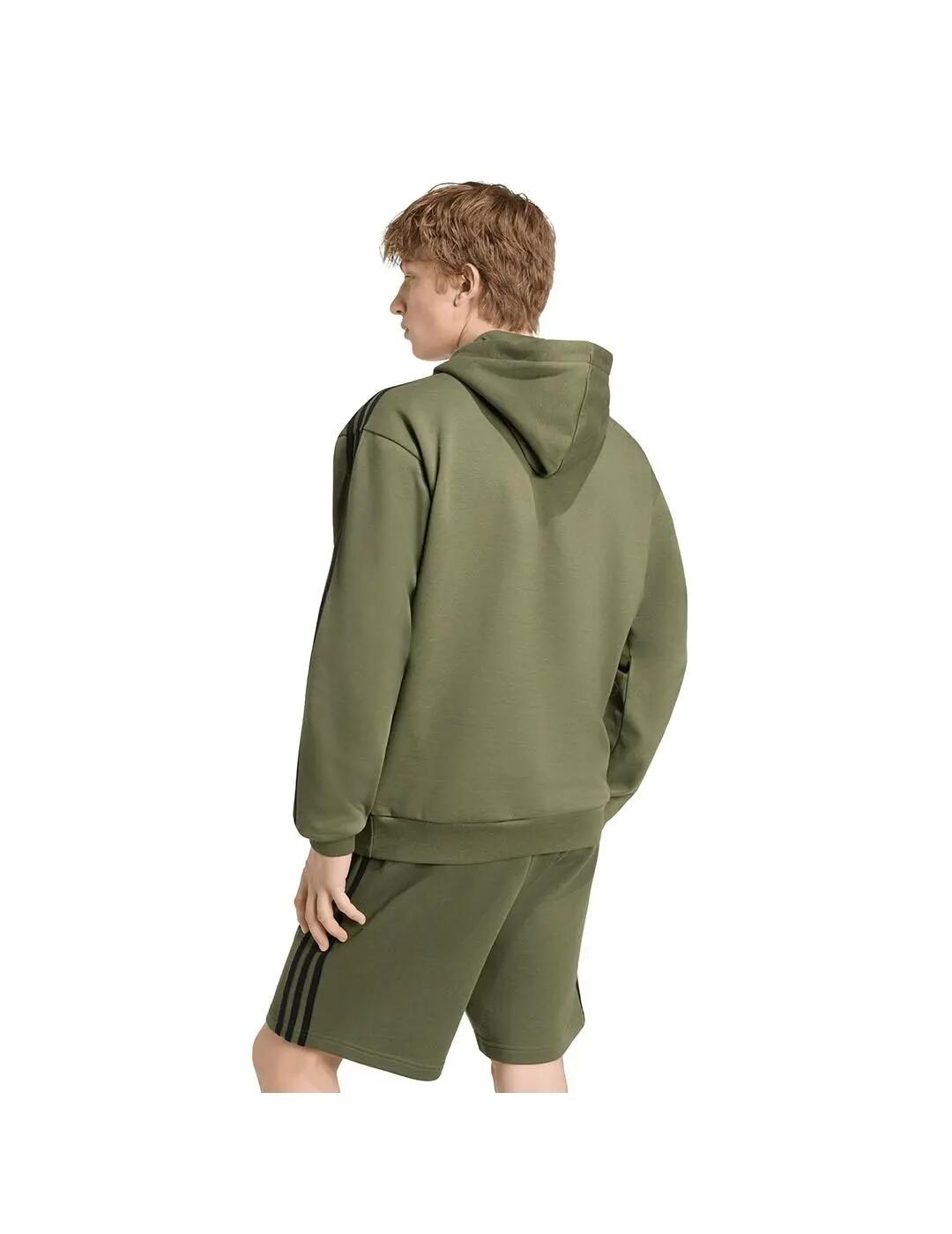 Sweatshirts Fleece-Pullover für Männer Adidas 3 Streifen Grün. 3/5