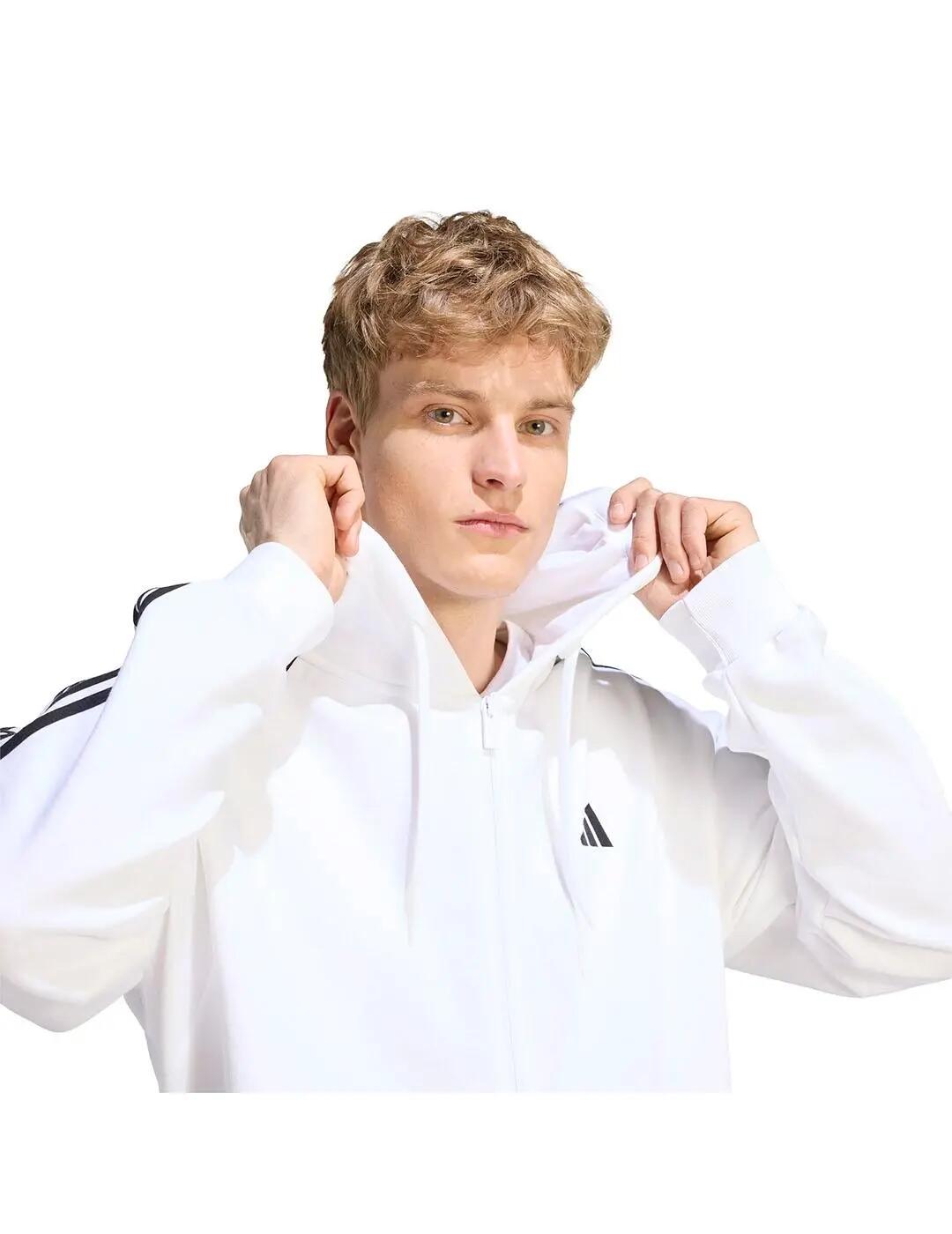 Sweat-shirts polaires pour homme Adidas 3 bandes Blanc. 4/5
