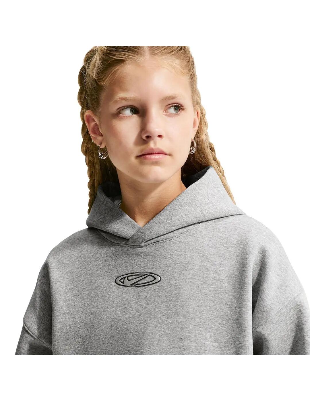Sudaderas jerseys polares para Niño Nike Club Gris 3/4
