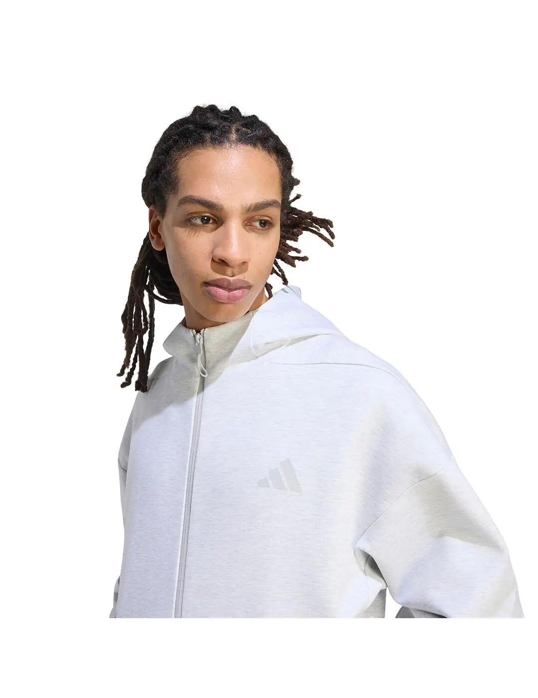 Pulls molletonnés pour hommes Adidas Zne gris. 4/6