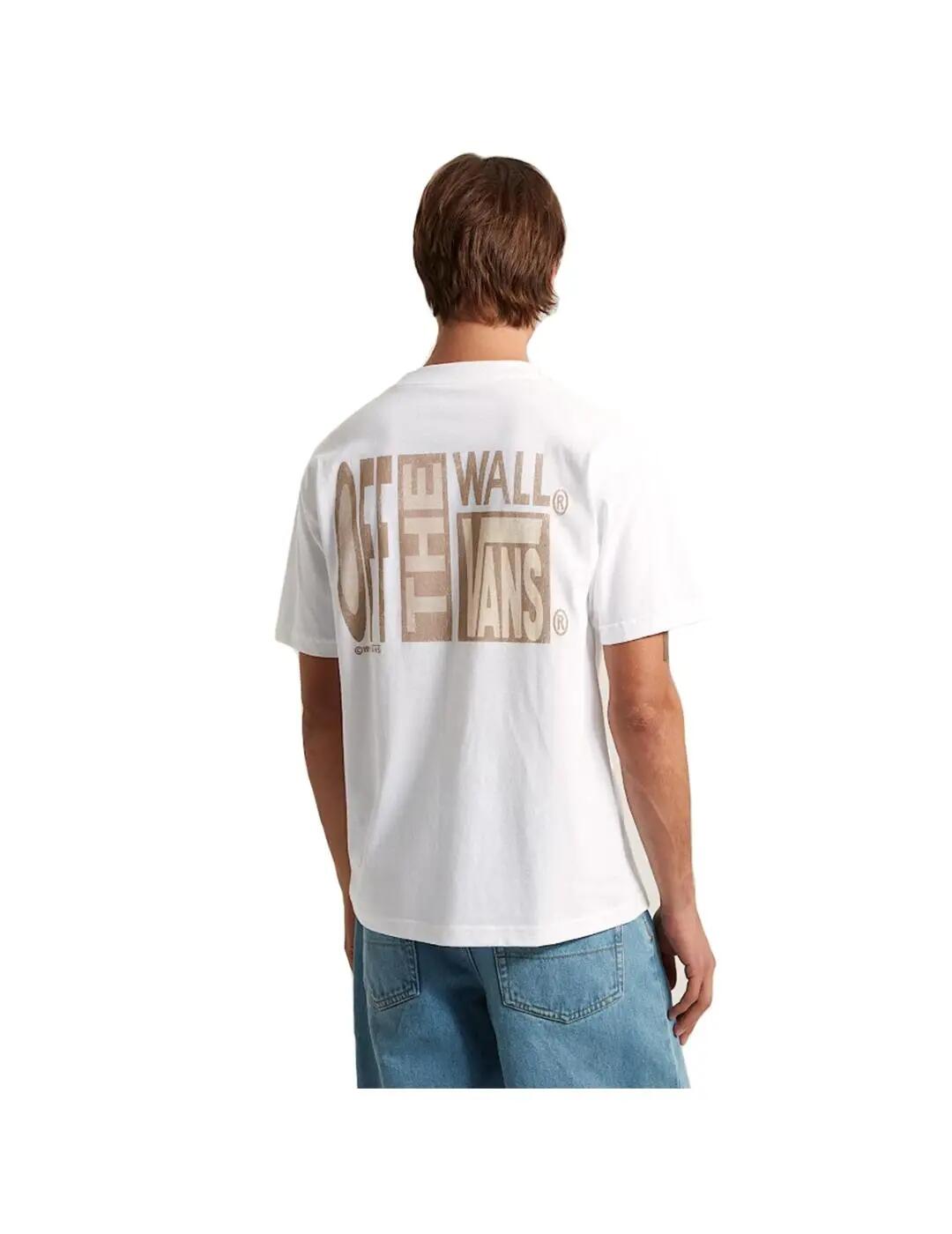 Camiseta para Homem Vans Stretch stack crackle Branca. 4/5