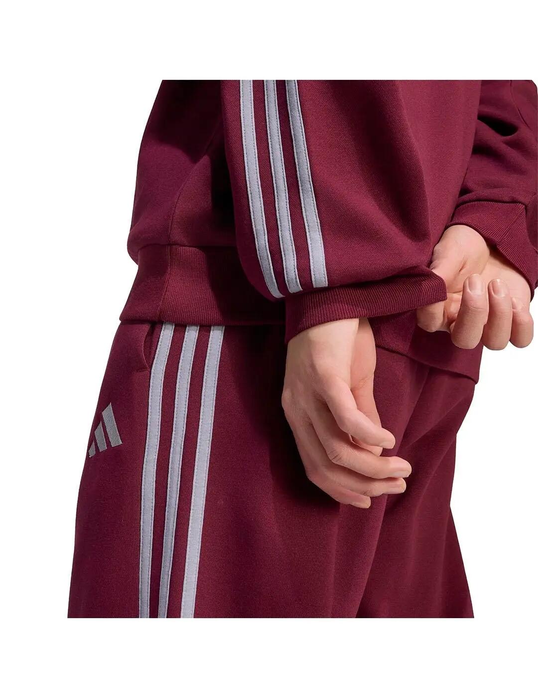 Sweat-shirts en polaire pour homme Adidas 3 bandes grenat. 5/5