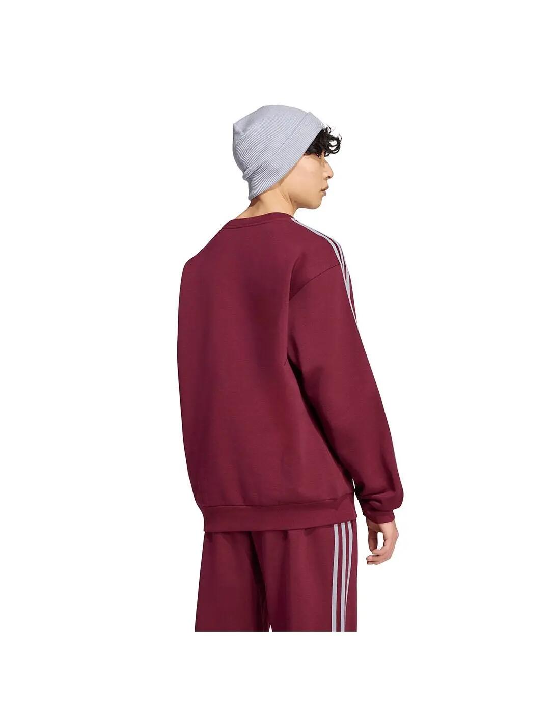 Sweat-shirts en polaire pour homme Adidas 3 bandes grenat. 3/5