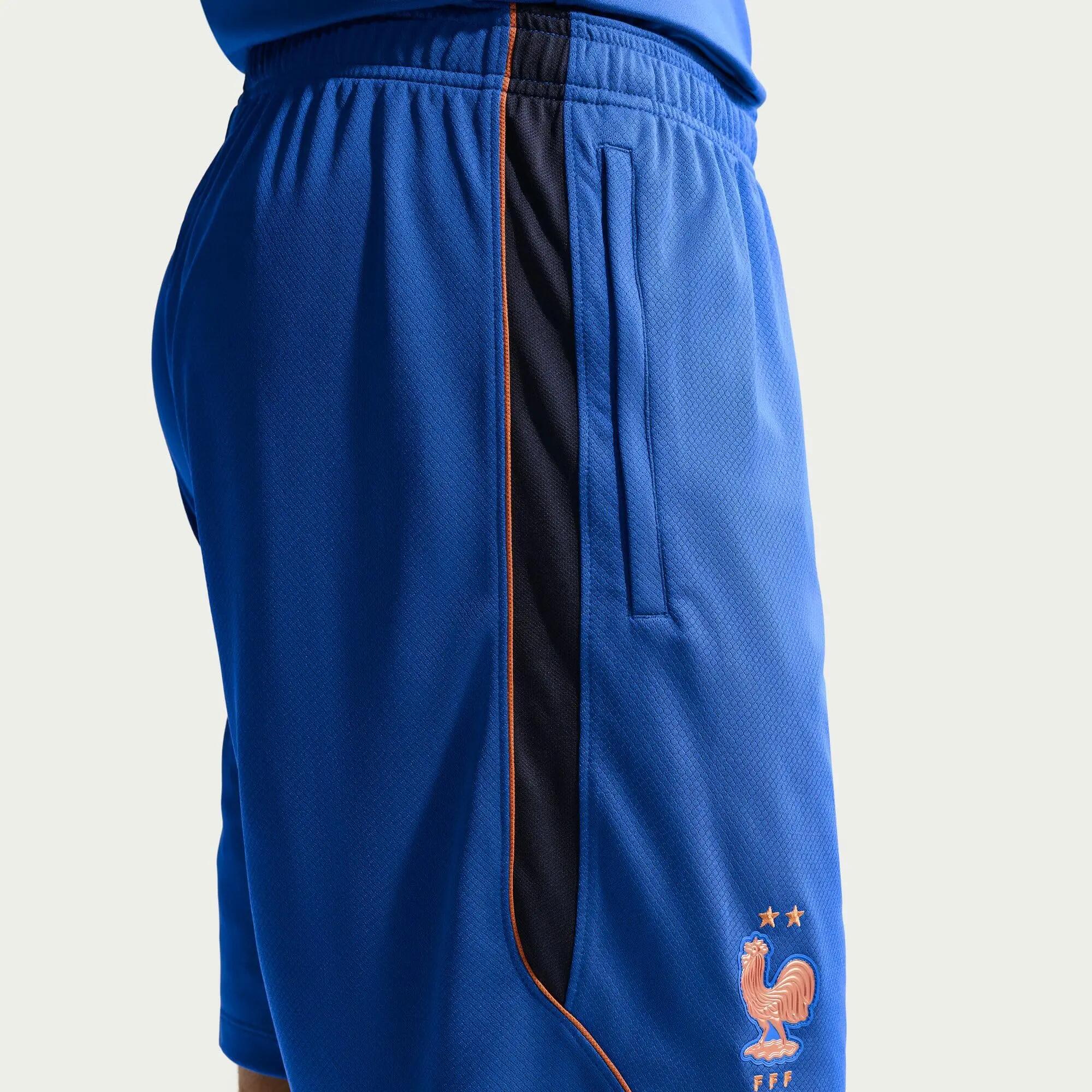 Short - Football - Homme - Respirant, séchage rapide - FFF Strike - Bleu 3/4