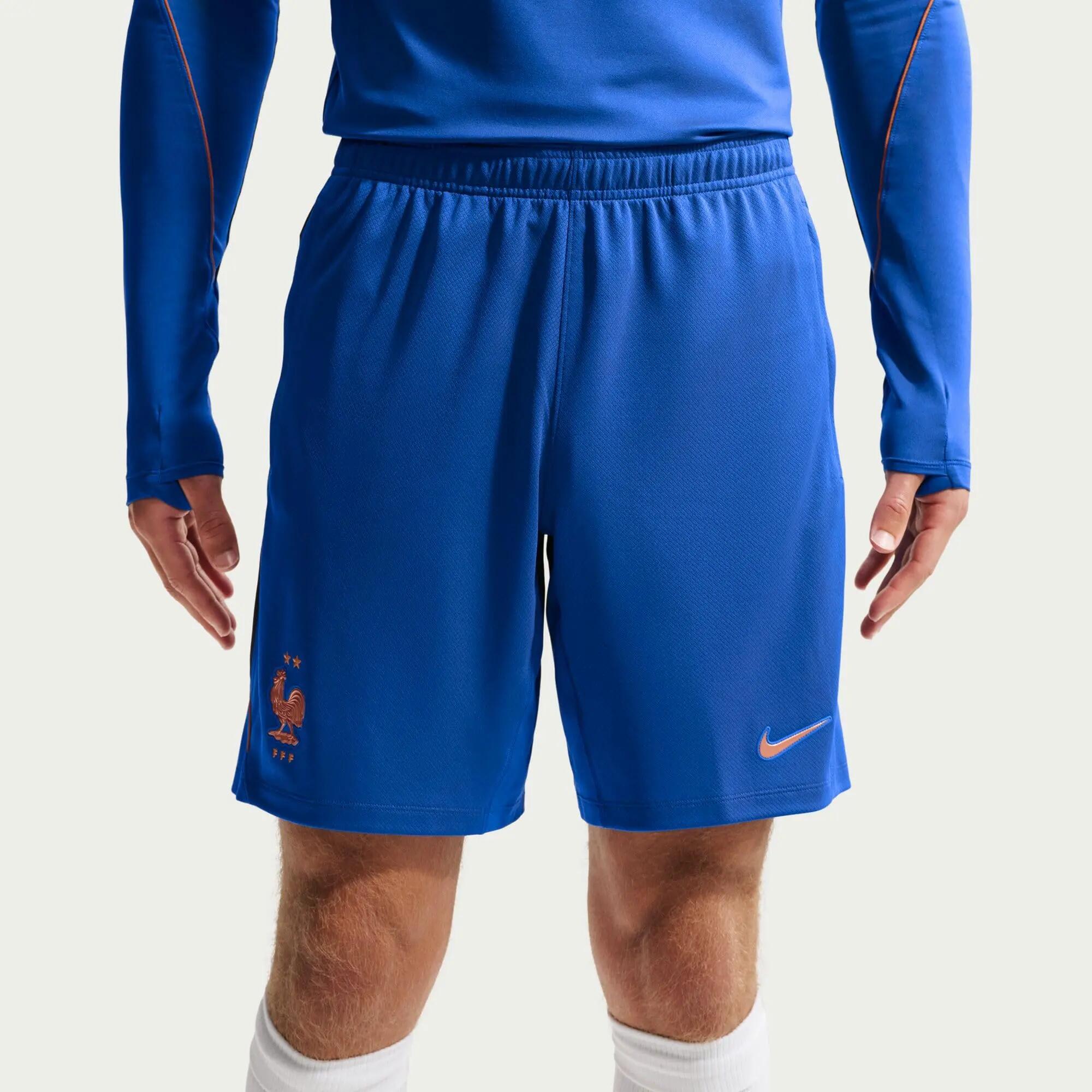Short - Football - Homme - Respirant, séchage rapide - FFF Strike - Bleu 2/4