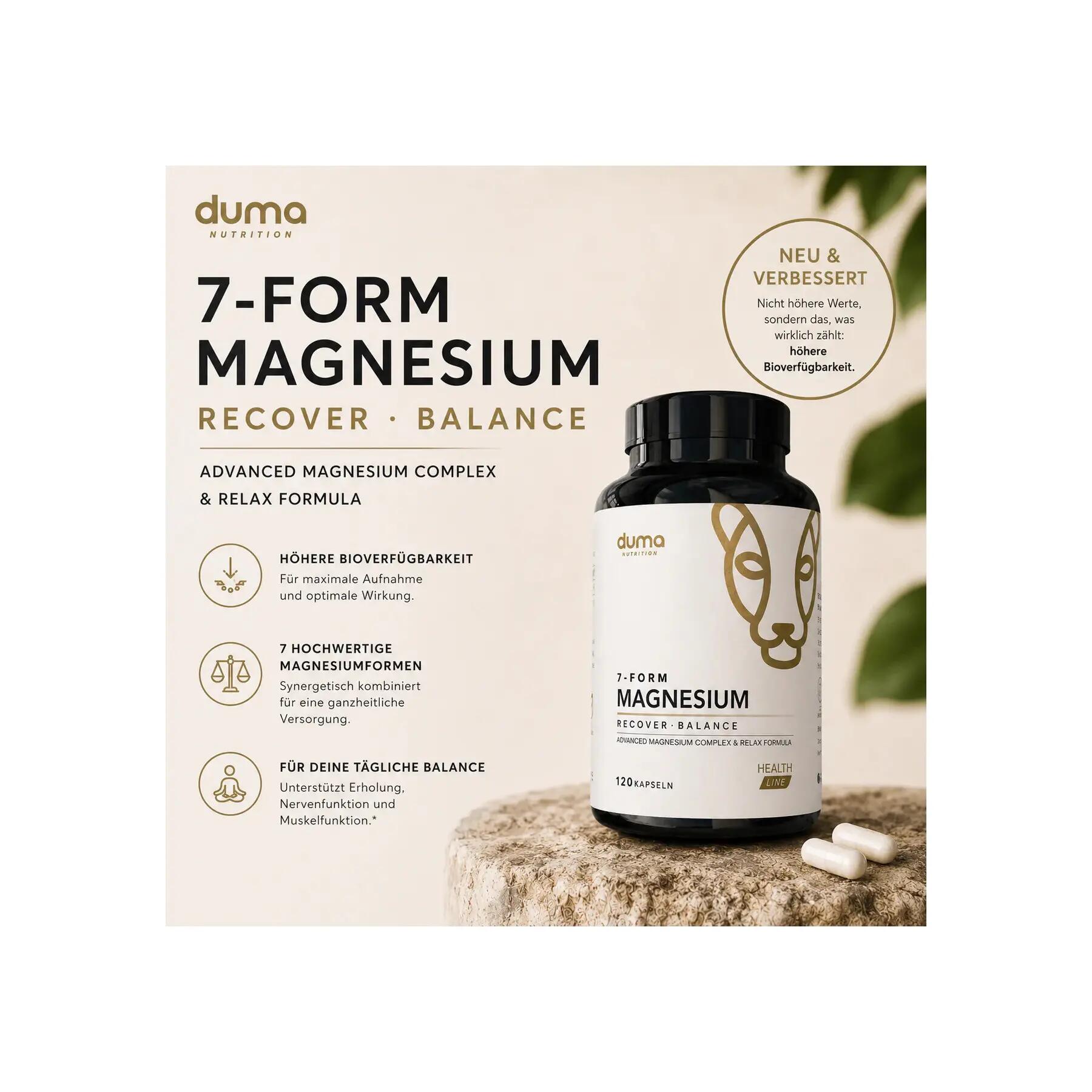Complesso di magnesio - Fitness e forza - Sette forme - 120 capsule 3/4