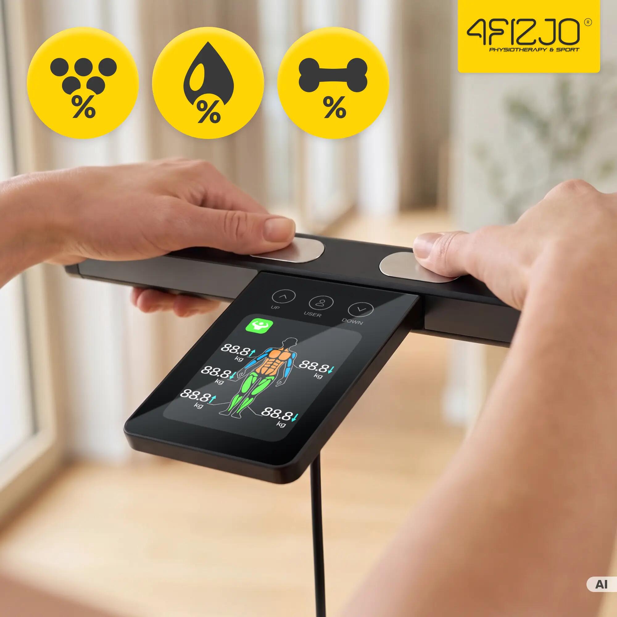 Waga łazienkowa elektroniczna do 200 kg EliteMeasure inteligentna 4FIZJO 5/15
