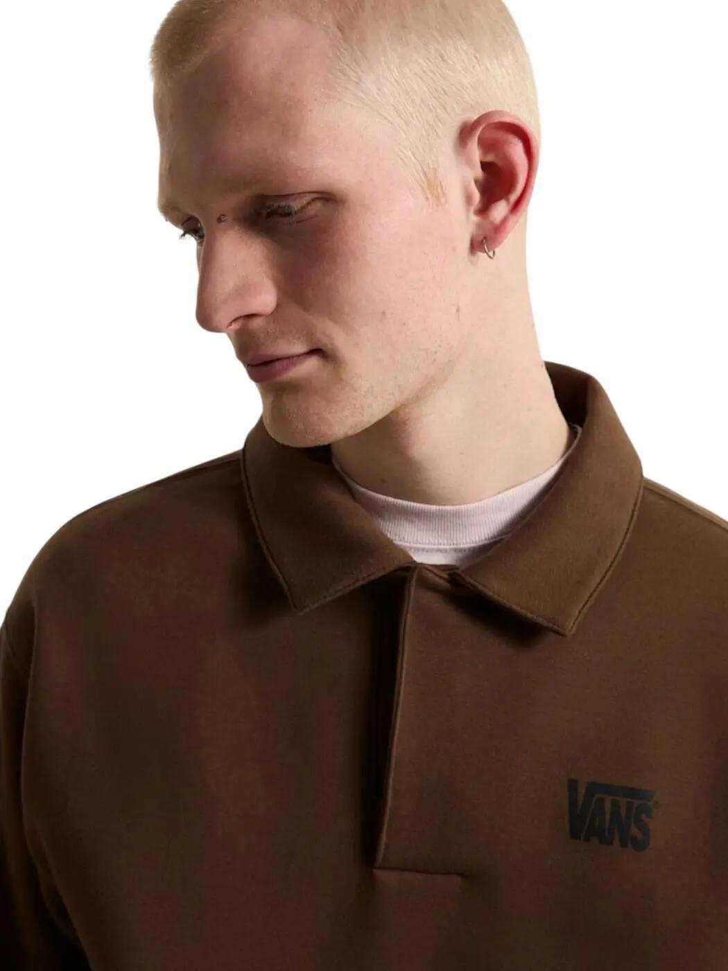 Camisolas de lã polar para Homem Vans Polo vans fleece Marrom. 5/6