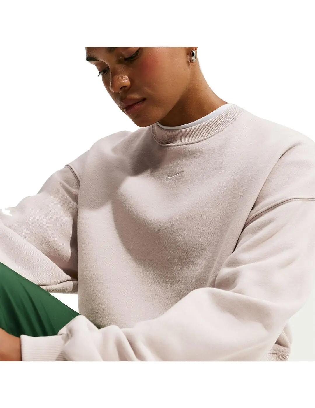 Camisolas de lã polar para Mulher Nike Studio fleece Bege. 3/5