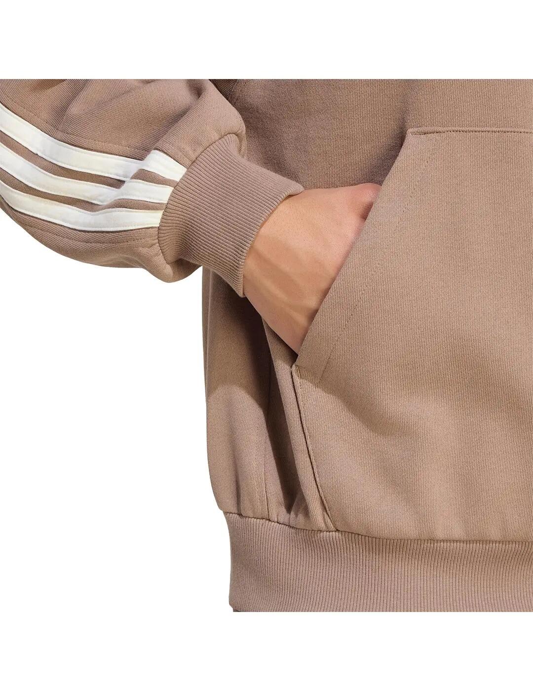 Sweat-shirts en polaire pour Homme Adidas Kit 3 stripe Marron. 5/6